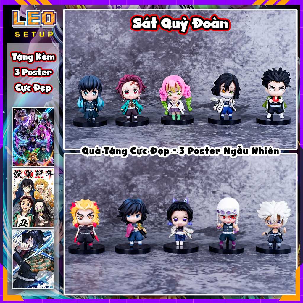 Mô hình Kimetsu No Yaiba figure Thanh Gươm Diệt Quỷ Demon Slayer Trụ Cột Chibi Dễ Thương Trưng Bày Decor Góc Làm Việc