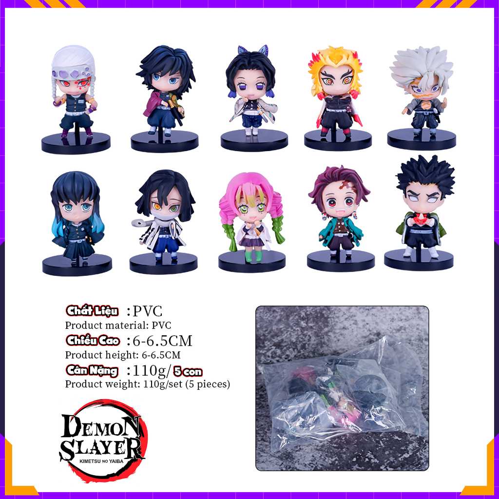 Mô hình Kimetsu No Yaiba figure Thanh Gươm Diệt Quỷ Demon Slayer Trụ Cột Chibi Dễ Thương Trưng Bày Decor Góc Làm Việc