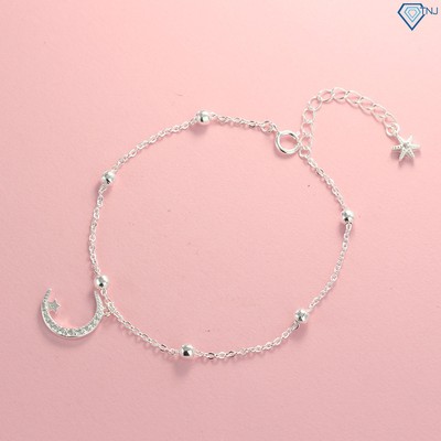 Vòng tay bạc nữ giá rẻ hình trăng sao đẹp LTN0141 - Trang Sức TNJ