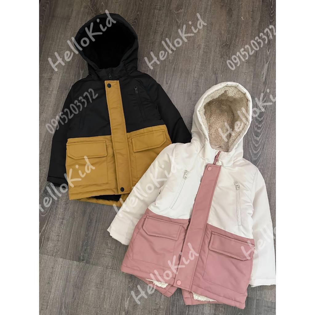 Áo khoác đơn giản lót lông cho bé