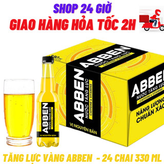 Abben nước tăng lực vàng 1 thùng 24 chai 330 ml