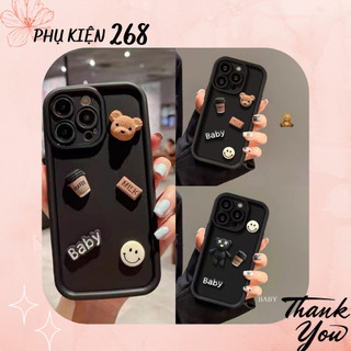 Ốp Lưng Iphone Gắn Thú Nổi Dễ Thương Sillicon Bảo Vệ Camera