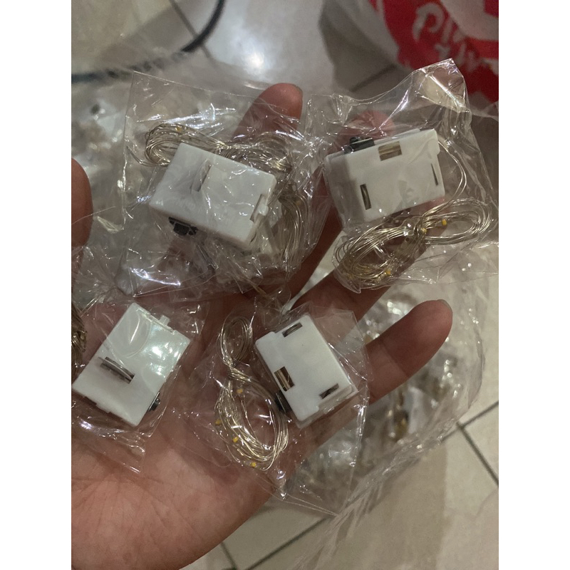 Dây đèn led trang trí fairylight đom đóm sẵn pin nhiều màu sắc 1m