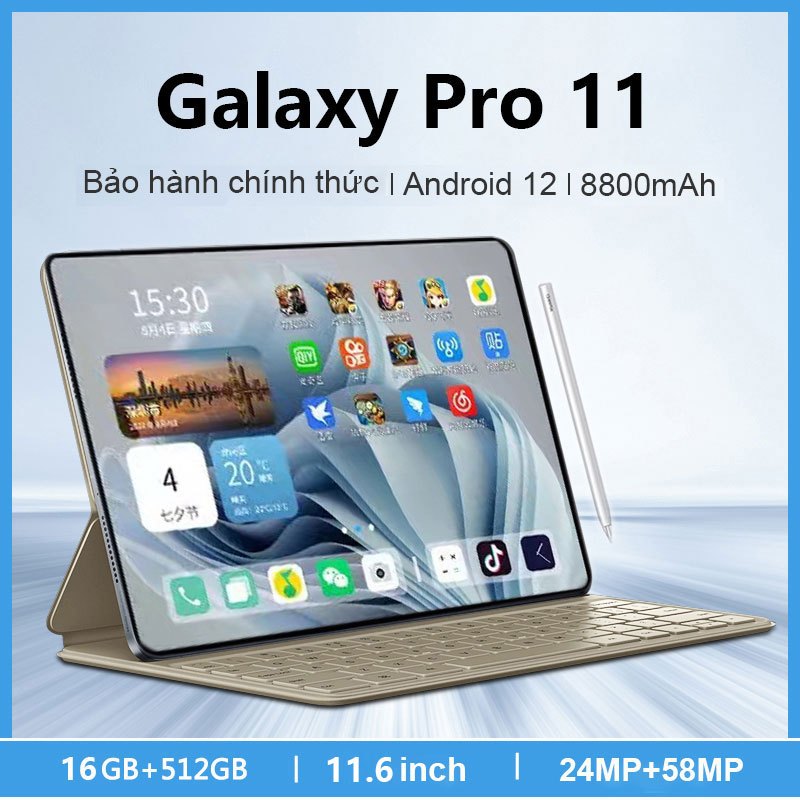 2023 Máy tính bảng Galaxy Pro11  Android 11.6 inch Màn hình lớn 16 + 512GB Máy tính bảng Android dành cho lớp họ