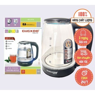 Ấm siêu tốc Cuckoo 2L ST16 thủy tinh có đèn led , Ấm siêu tốc cuckoo thủy tinh nhanh sôi bền đẹp