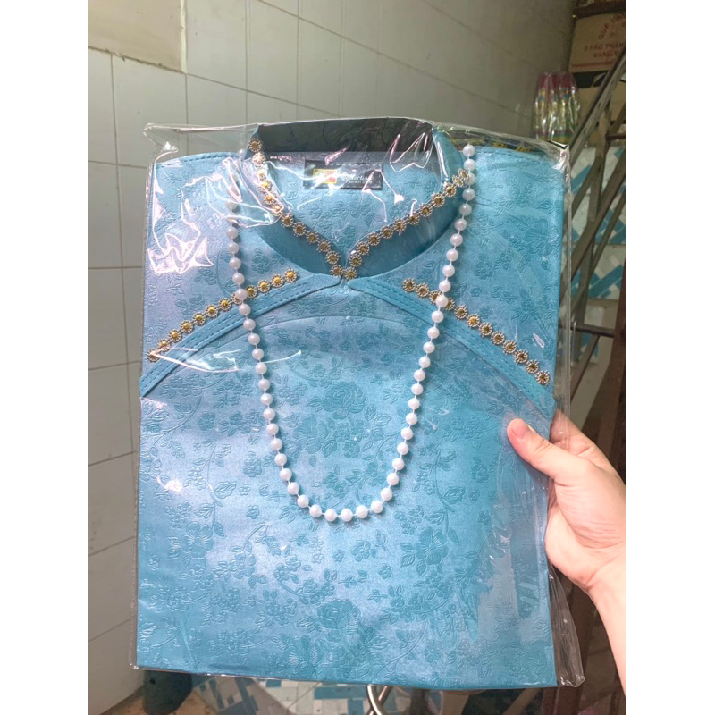 Áo Dài Chuỗi Hạt Ngọc Hàng Mã Cao Cấp