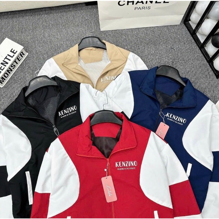 Áo Khoác Gió Nam Nữ In Chữ KENZINO, Áo Gió Nữ Form Rộng Hot Trend 2023