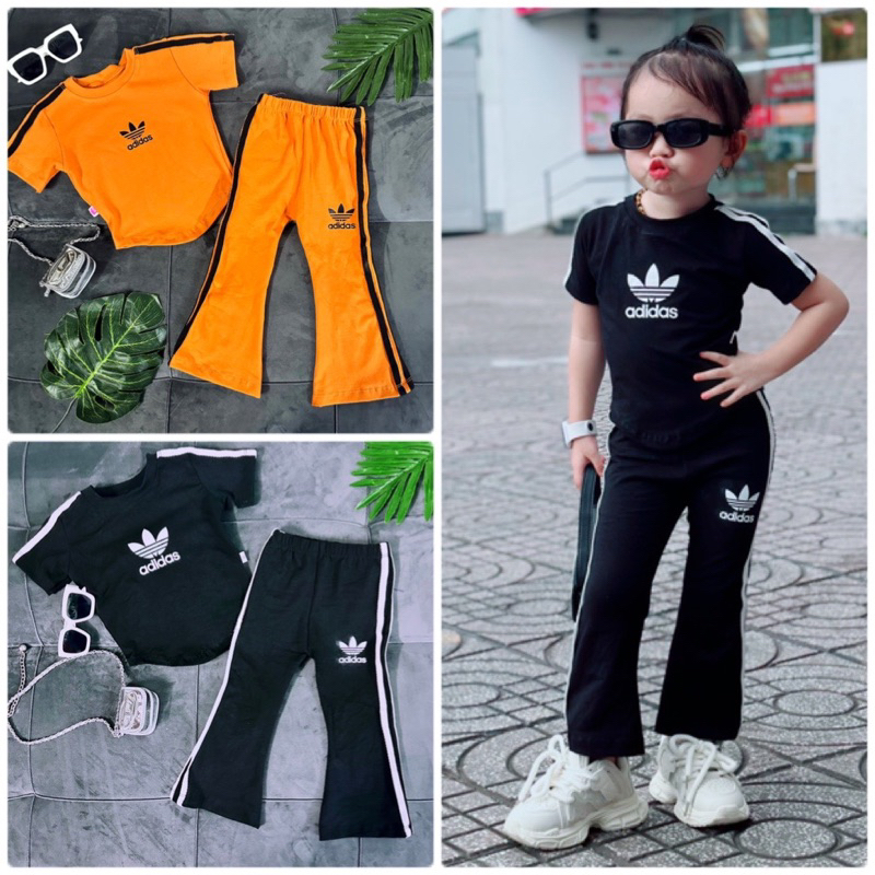 Set Áo Thun Phối Quần Loe Sọc Thời Trang Chất Liệu Mềm Mại Thoáng Mát