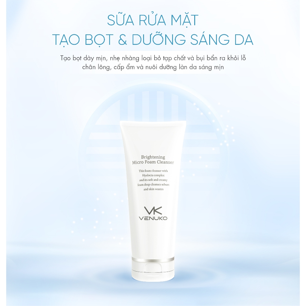 Sữa Rửa Mặt Trắng Da Tạo Bọt Venuko 150ml