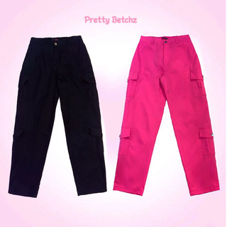 Quần kaki dáng thụng logo thêu Pretty
