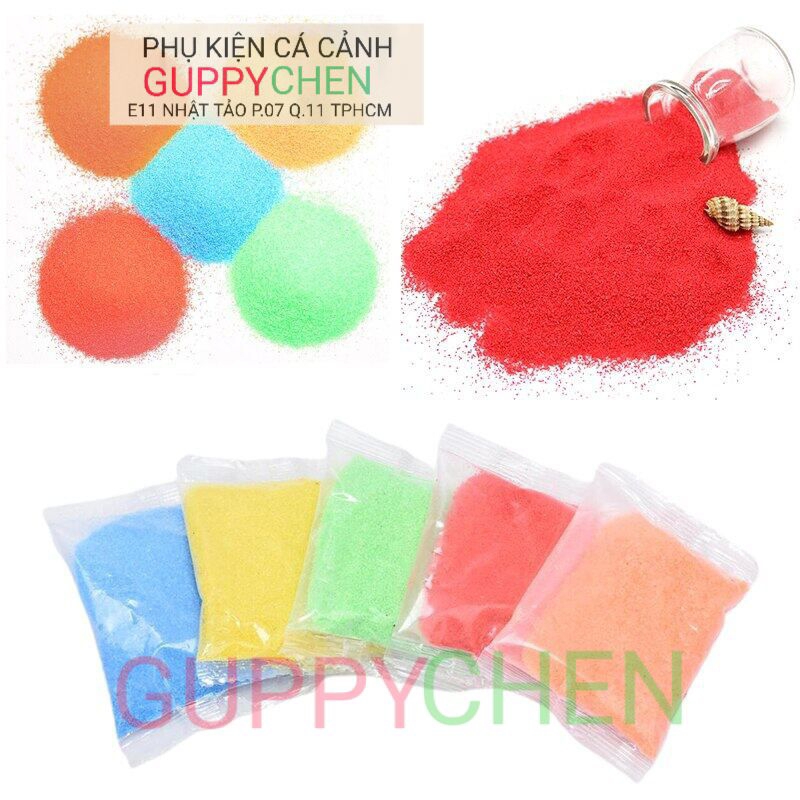 100Gram Cát Màu - Cát Thạch Anh Nhiều Màu Sắc Trang Trí Bể Cá Tiểu Cảnh Terarium