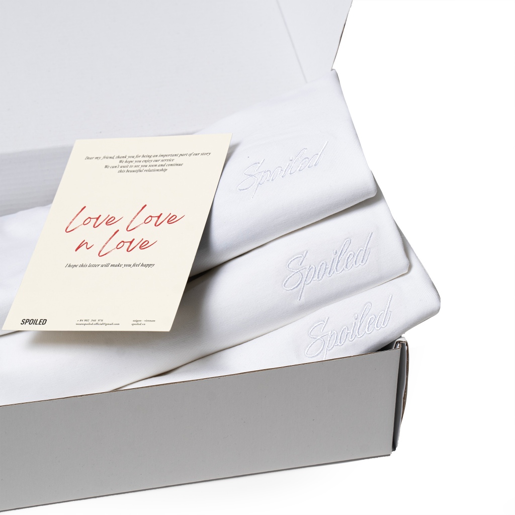 Combo 3 áo thun Spoiled cơ bản đơn giản hằng ngày | Đen và Trắng