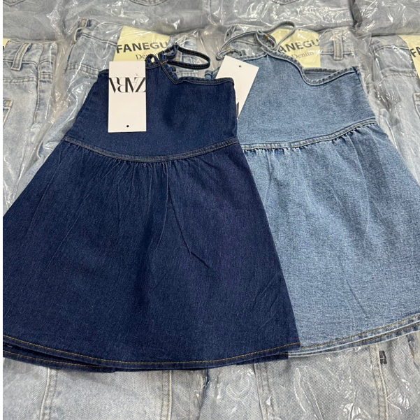 Áo 2 dây denim babydoll dây chỉnh siêu hot CỰC TRẺ TRUNG THỜI TRANG AY01