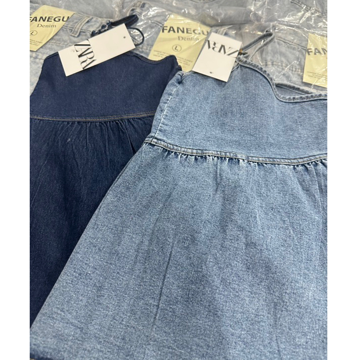 Áo 2 dây denim babydoll dây chỉnh siêu hot CỰC TRẺ TRUNG THỜI TRANG AY01