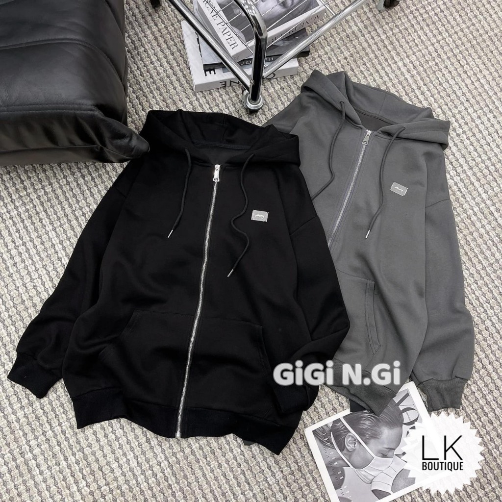 Áo nỉ mũ hoodie chất 2 da cá khóa trước kèm gấu AN01