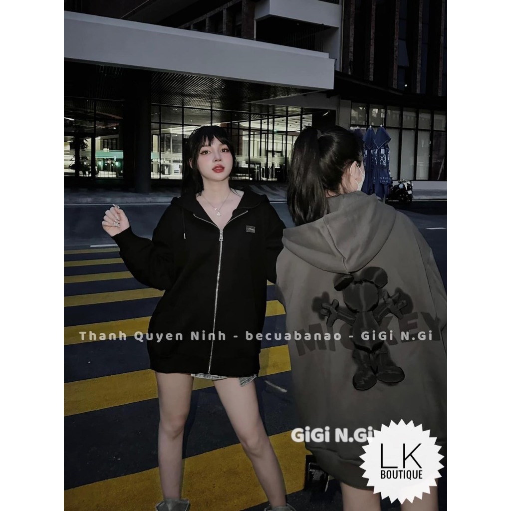 Áo nỉ mũ hoodie chất 2 da cá khóa trước kèm gấu AN01