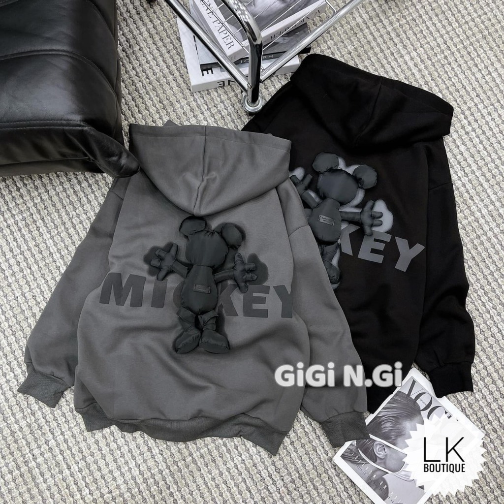 Áo nỉ mũ hoodie chất 2 da cá khóa trước kèm gấu AN01