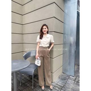 Quần tây nữ công sở ống suông QC dáng suông đứng form thanh lịch