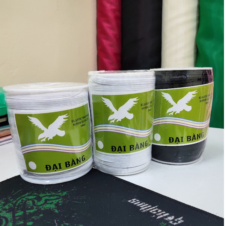 [Ảnh Thật] Dây Thun Hiệu Con Đại Bàng Bản 0,6cm-1cm ( Cuộn 100m) Làm Chun Buộc Tóc, Dây Chun Quần, T