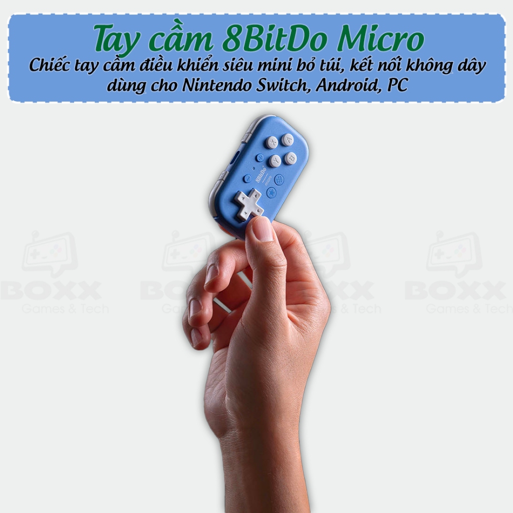Tay Cầm Chơi Game 8BitDo Micro cho Nintendo Switch, Máy Tính, Điện Thoại