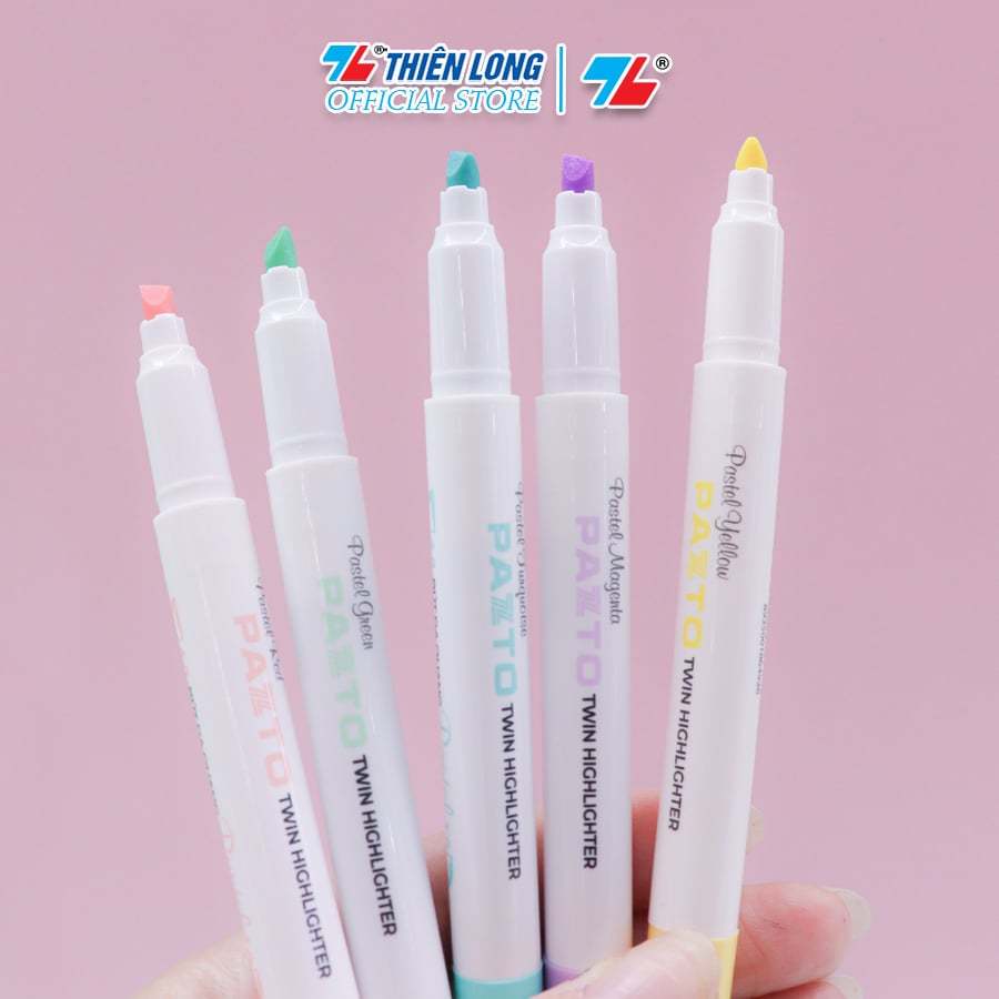 [QUÀ COOL] HỘP 5 CÂY Bút dạ quang màu Pastel Thiên Long Pazto HL-016  - Không để lại vết khi Photocopy