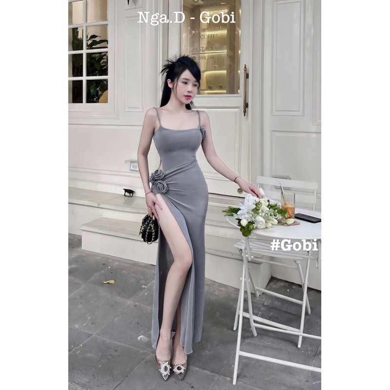 Đầm 2 dây sẻ đùi cao hack dáng sexy