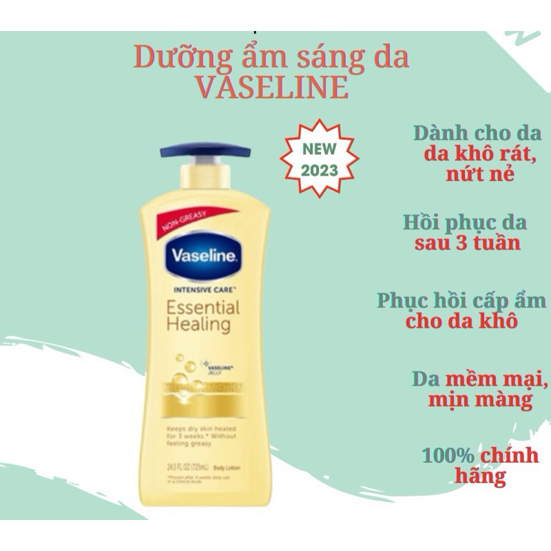 Dưỡng trắng body Vaseline 725ml Bảng Mỹ