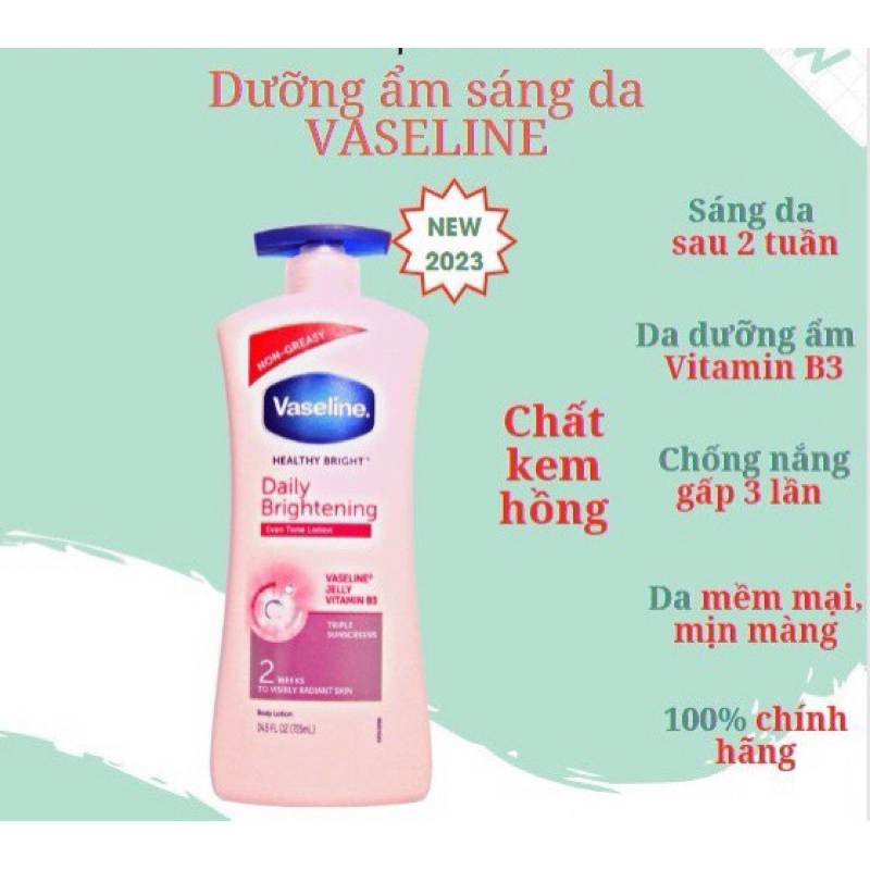 Dưỡng trắng body Vaseline 725ml Bảng Mỹ