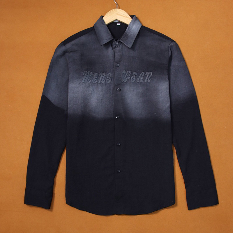 Áo Sơ Mi Nam Đũi THÊU CHỮ LOANG KHÓI SMTN