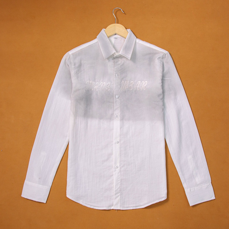 Áo Sơ Mi Nam Đũi THÊU CHỮ LOANG KHÓI SMTN