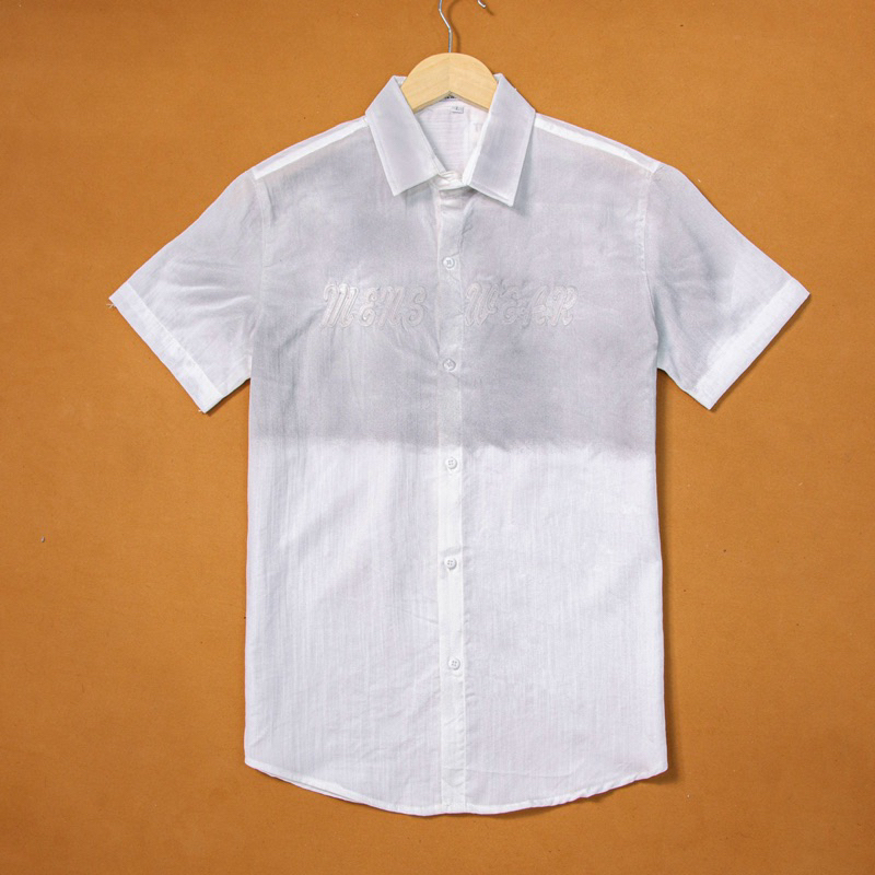 Áo Sơ Mi Nam Đũi THÊU CHỮ LOANG KHÓI SMTN