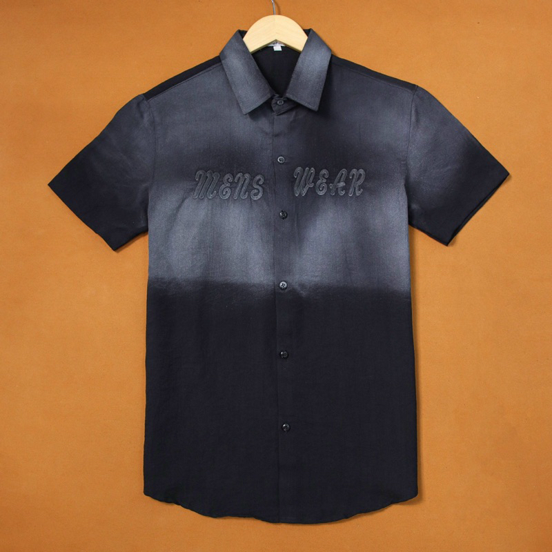 Áo Sơ Mi Nam Đũi THÊU CHỮ LOANG KHÓI SMTN