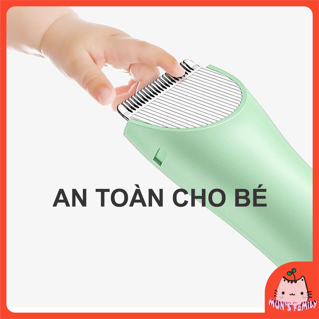 Tông Đơ Cắt Tóc Em Bé Chuyên Nghiệp Không Ồn, Chống Nước, Có Đèn Báo Pin Bán Chạy Nhất