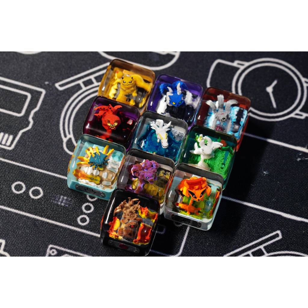 Vĩ thú 4 đuôi keycap, sokou keycap, naruto keycap nút bàn phím cơ