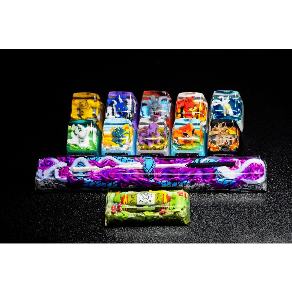 Vĩ thú 6 duôi keycap, saiken keycap - naruto keycap, nút bàn phím cơ