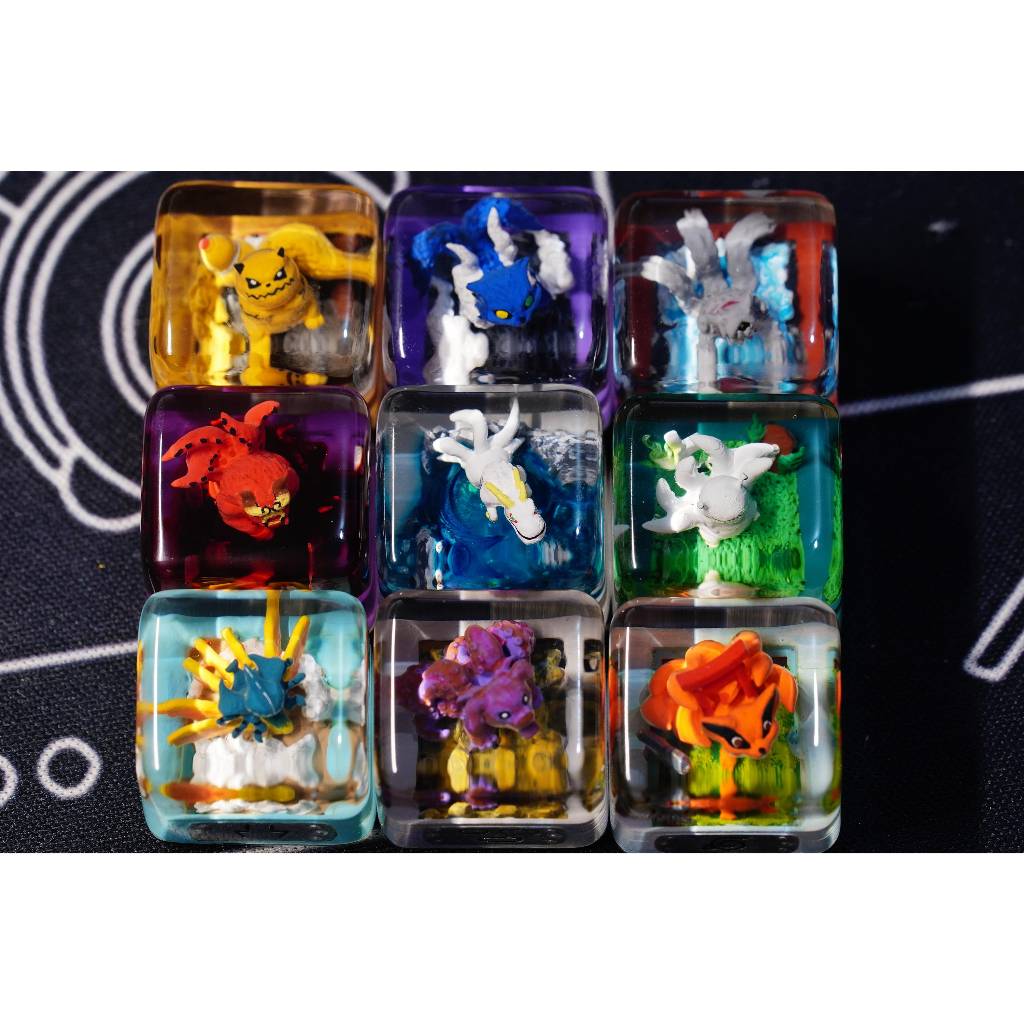 Vĩ thú 5 đuôi keycap -  kokuo keycap - naruto keycap , nút bàn phím cơ