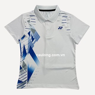 Áo Cầu Lông Nam Nữ Cổ Bâu Yonex 7597 Màu Trắng có size 3XL