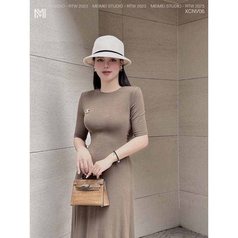 Váy maxi len tăm xoắn lưng MEIMEI