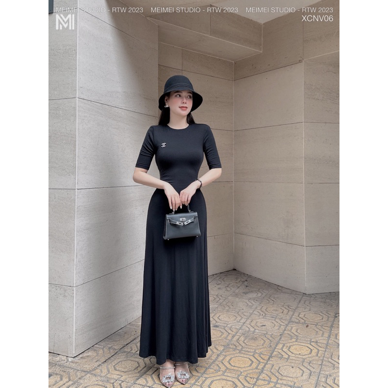 Váy maxi len tăm xoắn lưng MEIMEI