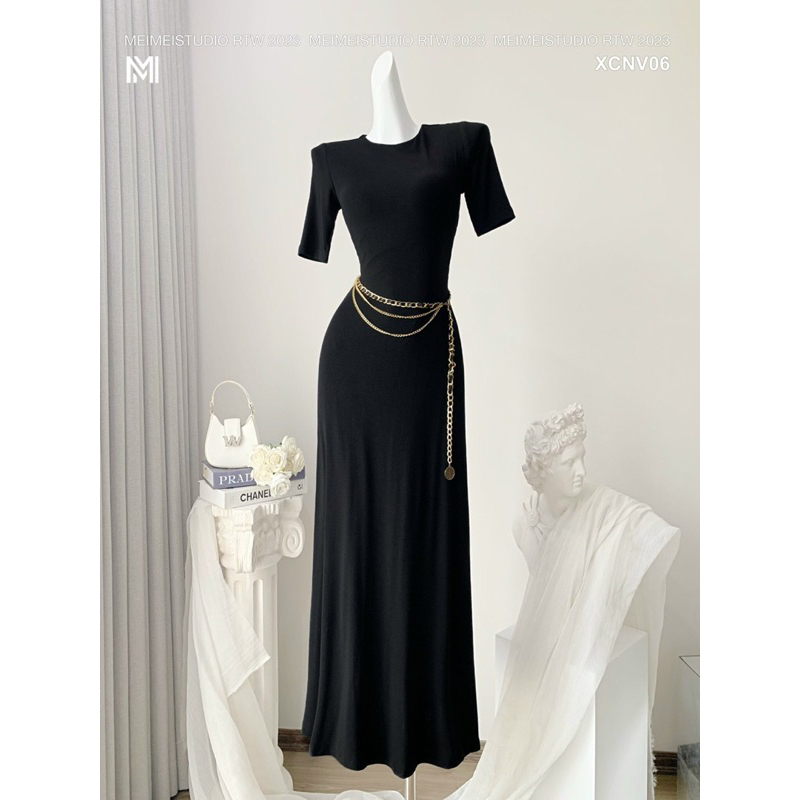 Váy maxi len tăm xoắn lưng MEIMEI