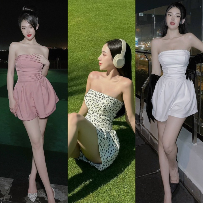 Hàng mới về -Jumpsuit ống ngắn xếp ly thiết kế chuẩn đẹp tôn dáng