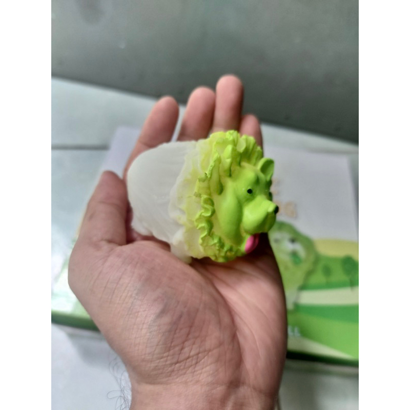 Squishy bóp cải thảo hình mặt chó xả stress siêu dễ thương