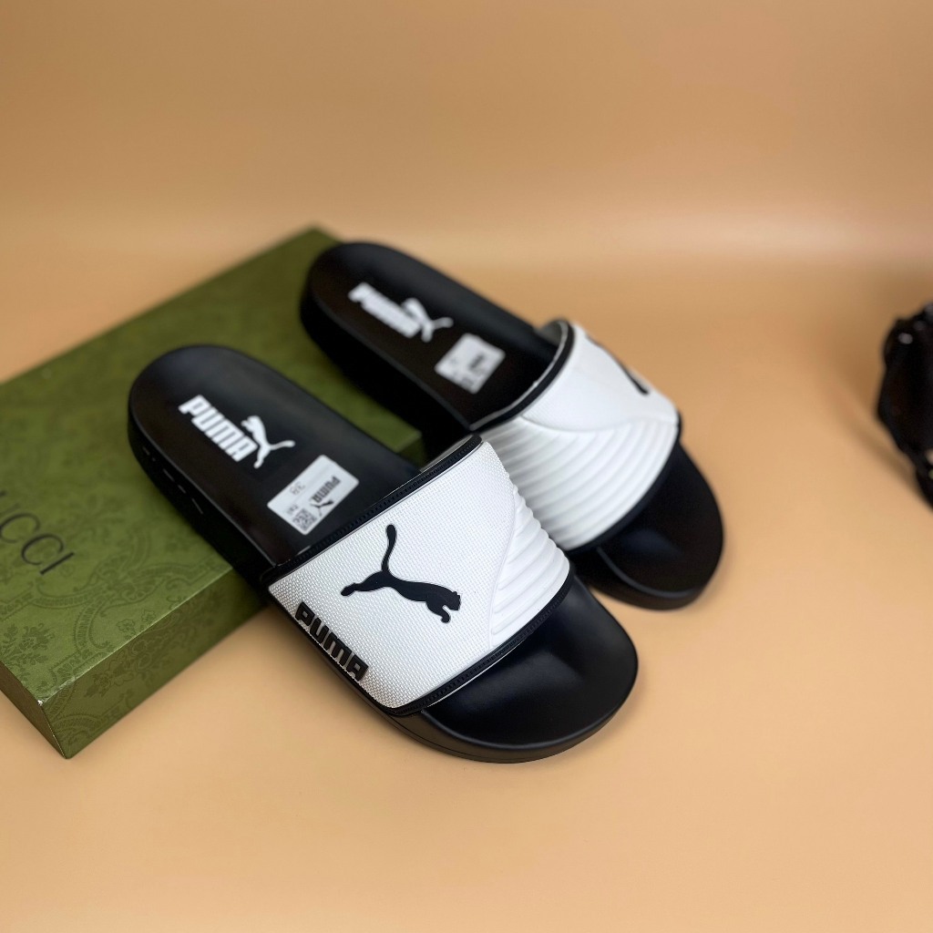 Dép nam quai ngang PU.MA, Dép nam hình còn báo, Mẫu mới 2023 chất liệu cao su non cao cấp 2023