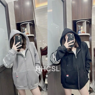 Áo Khoác , Áo Hoodie Zip Thome Chất Nỉ Bông Kiểu Dáng Unisex Nam Nữ Cao Cấp