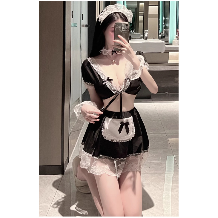 Cosplay Hầu Gái Nhật Bản Sexy Bộ Đồ Ngủ Cô Giúp Việc Quyến Rũ Gợi Cảm Khoét Ngực Sâu