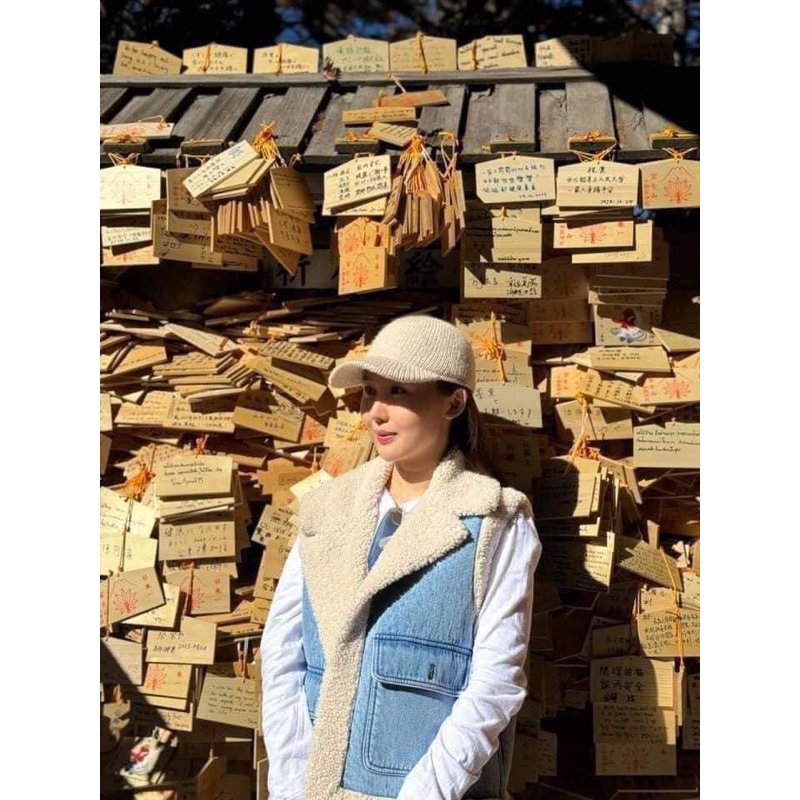 Áo khoác gile lót lông denim Zara xuất A261