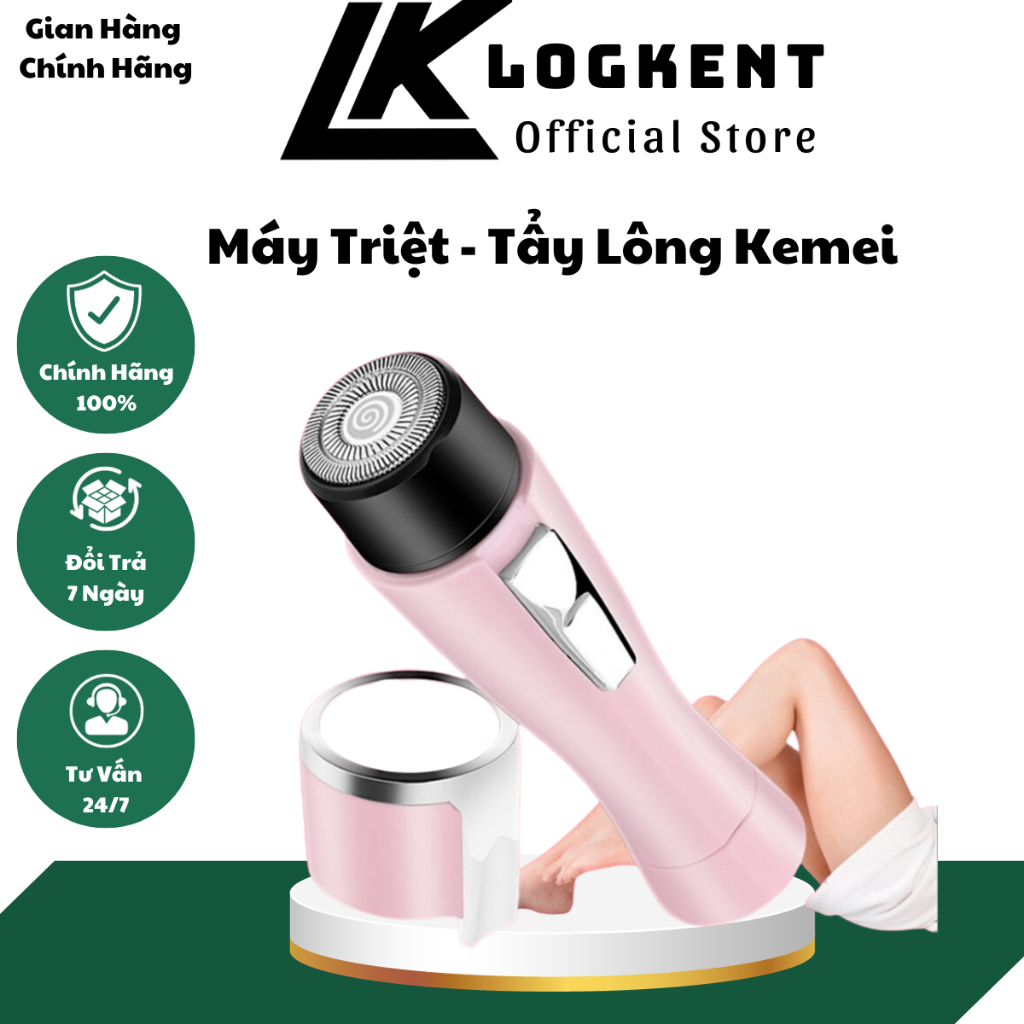 Máy Triệt Lông Kemei Toàn Thân Dụng Cụ Tẩy Lông Mini Triệt Lông Vĩnh Viễn(LOGKENT)