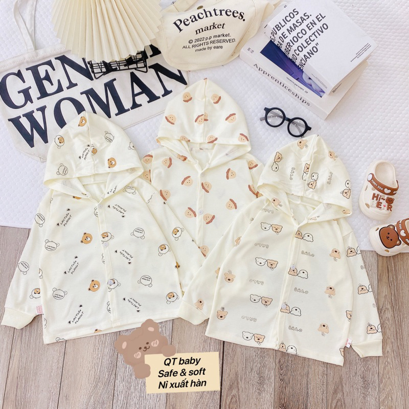 Áo khoác nỉ mũ thu đông phong cách Hàn Quốc cho bé