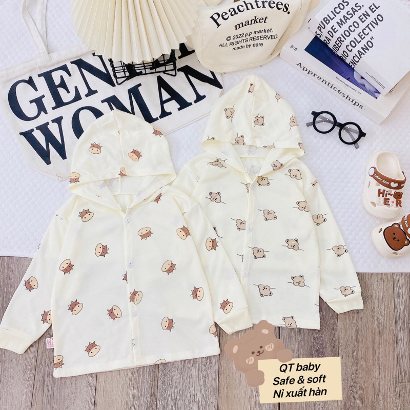 Áo khoác nỉ mũ thu đông phong cách Hàn Quốc cho bé