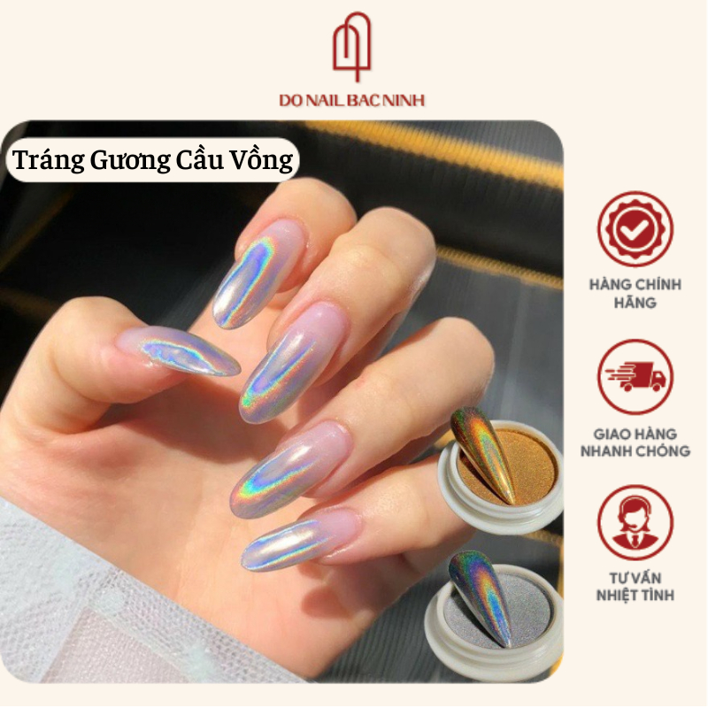 Hũ tráng gương cầu vồng trang trí móng